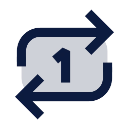 Repeat once icon, Sharp Duotone style