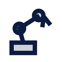 Robot arm icon, Sharp Duotone style