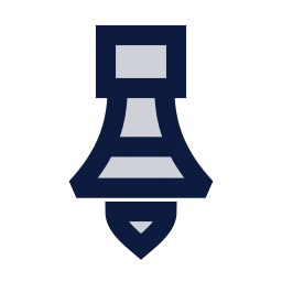 Rocket engine icon, Sharp Duotone style