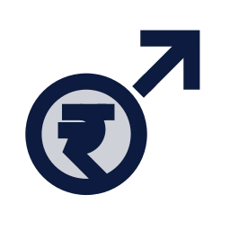 Roi return icon, Sharp Duotone style