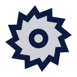 Saw blade icon, Sharp Duotone style