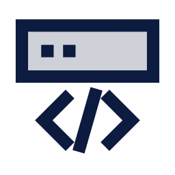 Server script icon, Sharp Duotone style