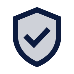 Shield check icon, Sharp Duotone style