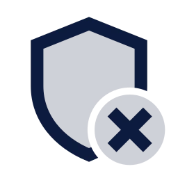 Shield x icon, Sharp Duotone style
