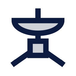 Space probe icon, Sharp Duotone style