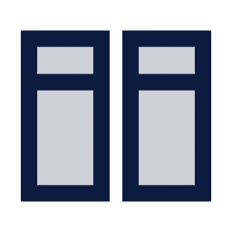 Split view icon, Sharp Duotone style