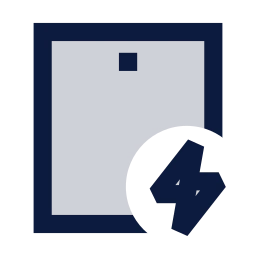 Tablet bolt icon, Sharp Duotone style