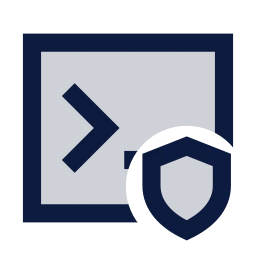 Terminal shield icon, Sharp Duotone style