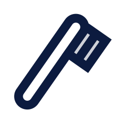 Toothbrush icon, Sharp Duotone style