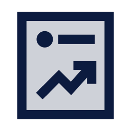 Trending post icon, Sharp Duotone style