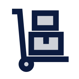 Trolley hand icon, Sharp Duotone style