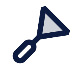 Trowel icon, Sharp Duotone style