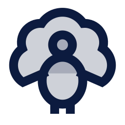 Turkey icon, Sharp Duotone style