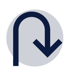 U turn icon, Sharp Duotone style