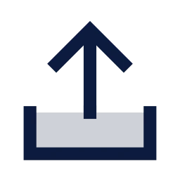 Upload icon, Sharp Duotone style