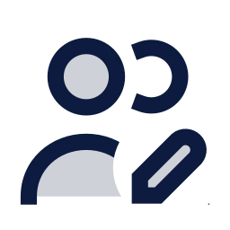 Users edit icon, Sharp Duotone style