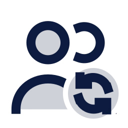 Users refresh icon, Sharp Duotone style