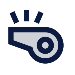 Whistleblower icon, Sharp Duotone style
