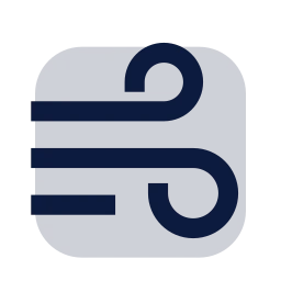 Wind icon, Sharp Duotone style