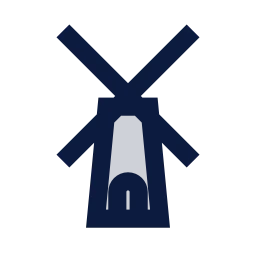 Windmill icon, Sharp Duotone style