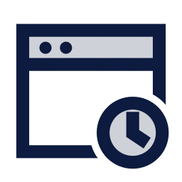 Window clock icon, Sharp Duotone style