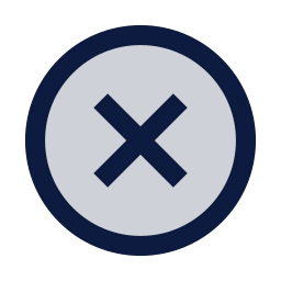 X circle icon, Sharp Duotone style