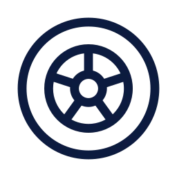 Alloy wheel icon, Sharp Line style