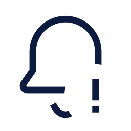 Bell alert icon, Sharp Line style