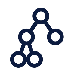 Binary tree icon, Sharp Line style