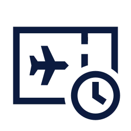 Boarding pass clock icon, Sharp Line style