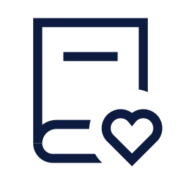 Book heart icon, Sharp Line style