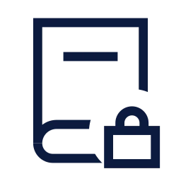 Book lock icon, Sharp Line style