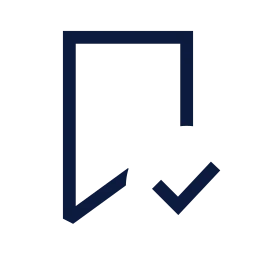 Bookmark check icon, Sharp Line style