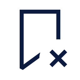Bookmark x icon, Sharp Line style