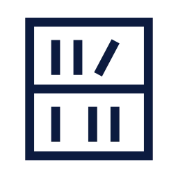 Bookshelf icon, Sharp Line style