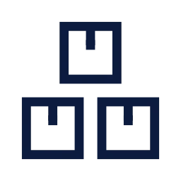 Boxes stack icon, Sharp Line style