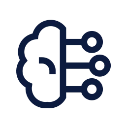 Brain circuit icon, Sharp Line style