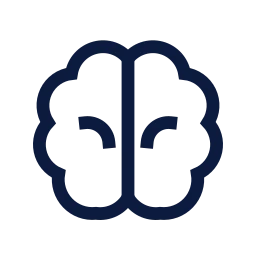 Brain icon, Sharp Line style