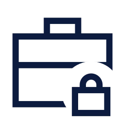 Briefcase lock icon, Sharp Line style