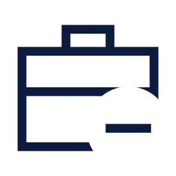 Briefcase minus icon, Sharp Line style