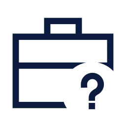 Briefcase question icon, Sharp Line style