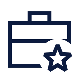 Briefcase star icon, Sharp Line style