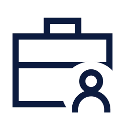 Briefcase user icon, Sharp Line style