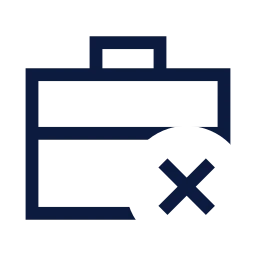Briefcase x icon, Sharp Line style
