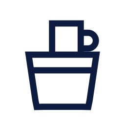 Bucket mug icon, Sharp Line style