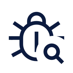 Bug search icon, Sharp Line style