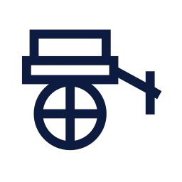 Bullock cart icon, Sharp Line style