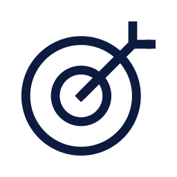 Bullseye arrow icon, Sharp Line style