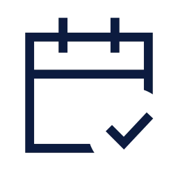 Calendar check icon, Sharp Line style