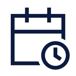 Calendar clock icon, Sharp Line style